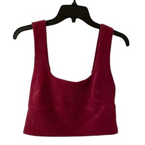 Maeve by Anthropologie Women's Raspberry Red Adjustable Chenille Tank Top Size S